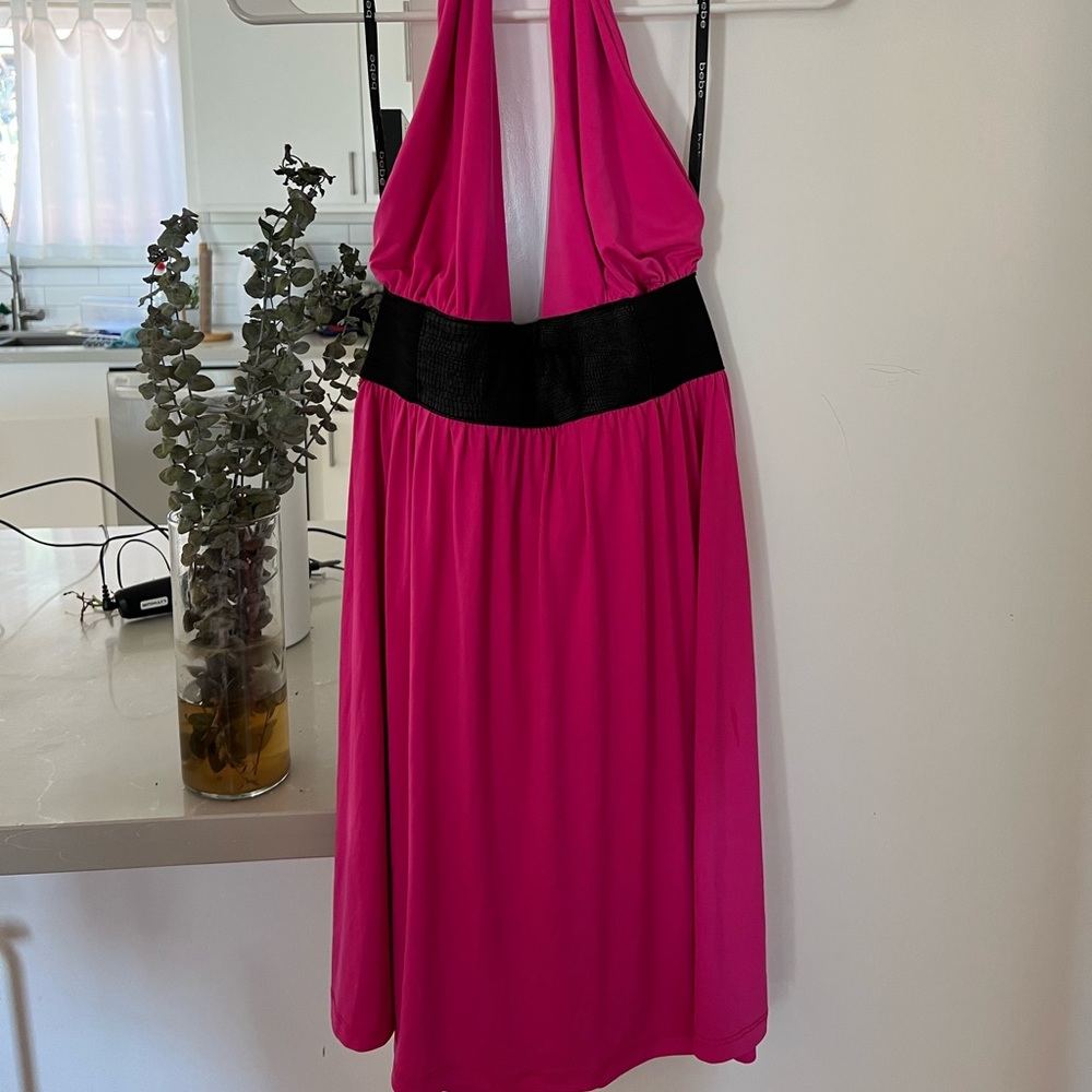Hot pink Bebe halter dress size M